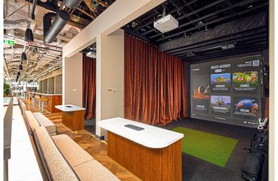 Each Trackman bay at Pitch Wharf lets you play over 300 real world courses, including Bethpage Black and Adare Manor.