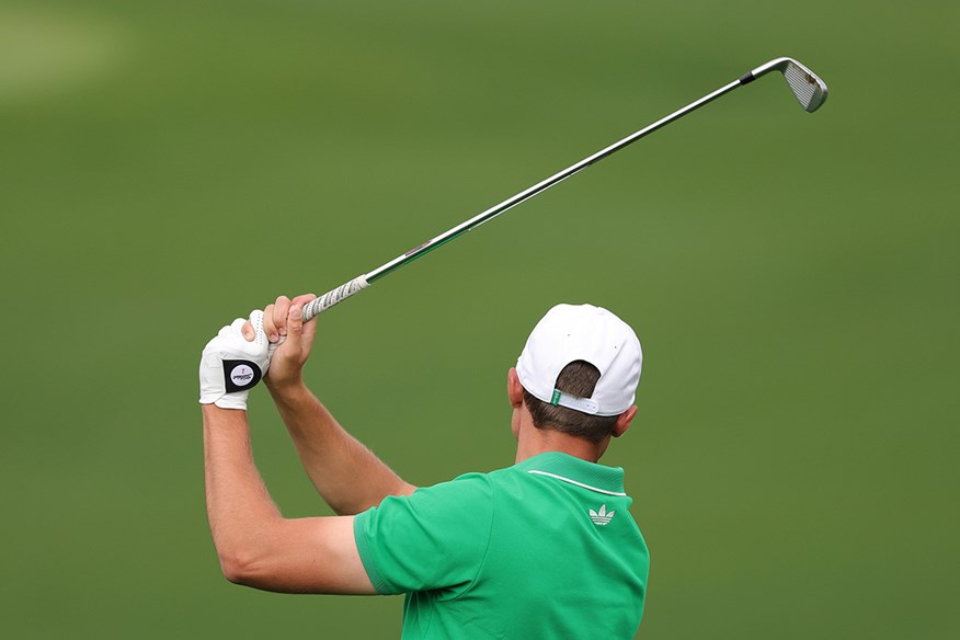 Ludwig Aberg hitting his irons during a Major