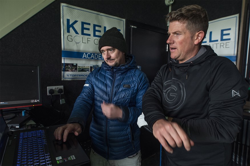 Neil Wain and Ross Tugwood discuss the numbers while testing clubs in 2025