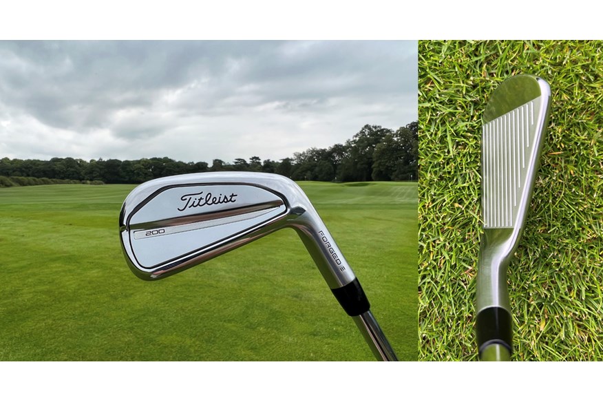 The Titleist T200 2023 iron back and at address